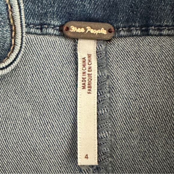 NWT Free People Holding Onto a Dream Denim Mini Skirt Size 4 - Picture 10 of 11